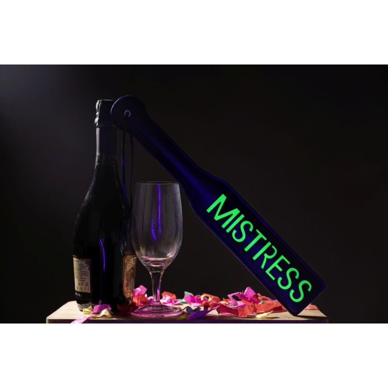 'Mistress'' Paddle - Glow in the Dark - Black/Neon Green